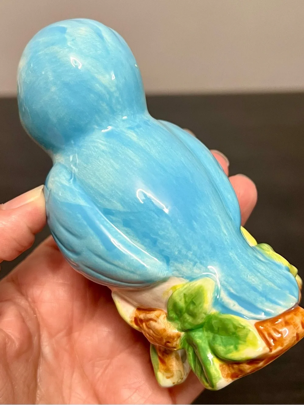 VTG Blue Song Bird Pie Bird/Vent/Funnel 5” Kitschy Adorable Retro
